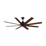 Fanimation Levon Custom 64in 8-Blade Smart Ceiling Fan | Dark Bronze and Dark Walnut Composite | Covered Patio & Great Room | Model FPD7912BDZ-64DWA