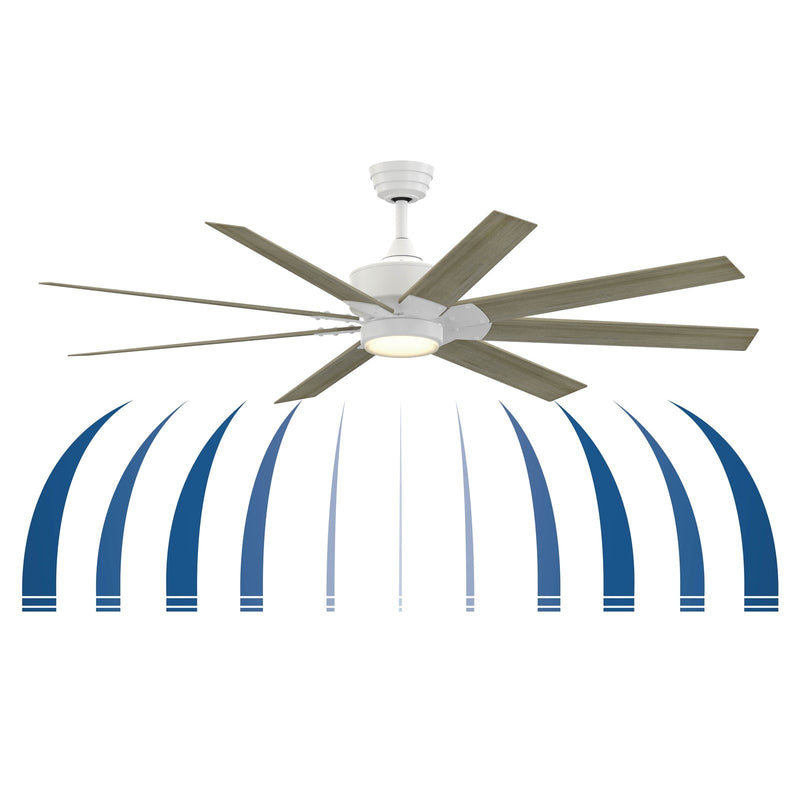 Fanimation Levon Custom 64in 8-Blade Smart Ceiling Fan | Dark Bronze and Dark Walnut Composite | Covered Patio & Great | Model FPD7912BDZ-64DWA-LK