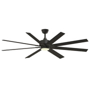 Fanimation Levon Custom 72in 8-Light Smart Ceiling Fan | Dark Bronze and Dark Walnut Composite | Covered Patio & Large | Model FPD7912BDZ-72DWA-LK