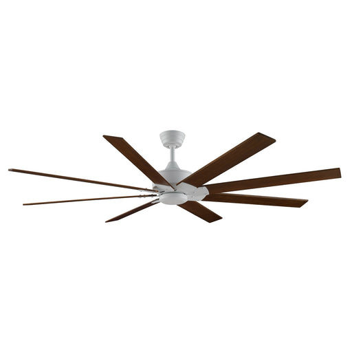 Fanimation Levon Custom 72in Ceiling Fan | Matte White and Dark Walnut Composite Blades | Covered Patio & Sunroom | Model FPD7912BMW-72DWA