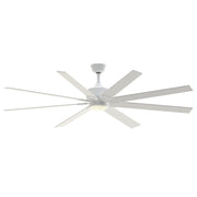 Fanimation Levon Custom 72in 8-Light Ceiling Fan | Matte White and Matte White Composite Blades | Covered Patio & Porch | Model FPD7912BMW-72MW-LK