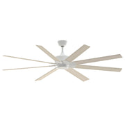 Fanimation Levon Custom 72in Ceiling Fan | Modern Matte White and White Washed Composite Blades | Covered Patio & Porch | Model FPD7912BMW-72WW