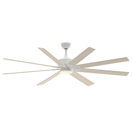 Fanimation Levon Custom 72in 8-Light Ceiling Fan | Modern Matte White and White Washed Composite Blades | Covered Patio | Model FPD7912BMW-72WW-LK
