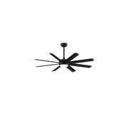 Fanimation Stellar Custom 56in 8-Light Ceiling Fan | Modern Black and Silver Tip Aluminum Blades | Wet-Rated Patio & Pergola | Model FPD7997BLW-56BLW