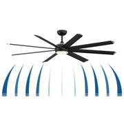 Fanimation Stellar Custom 72in 8-Light Ceiling Fan | Black and Silver Aluminum Blades | Wet Rated Indoor/Outdoor | Model FPD7997BLW-72SLW