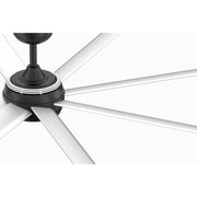 Fanimation Stellar Custom 84in 8-Light Ceiling Fan | Black and Silver Aluminum Blades | Wet Rated Indoor/Outdoor | Model FPD7997BLW-84SLW