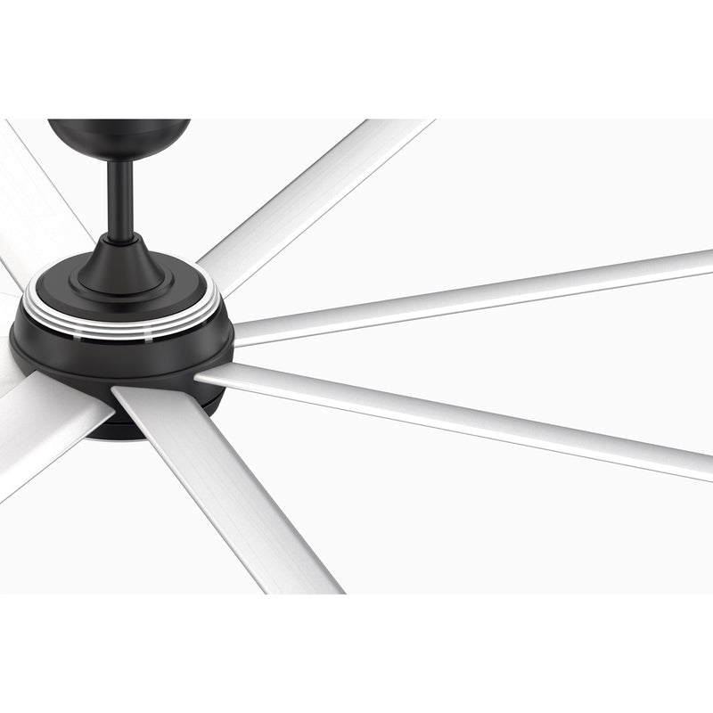 Fanimation Stellar Custom 84in 8-Light Ceiling Fan | Black and Silver Aluminum Blades | Wet Rated Indoor/Outdoor | Model FPD7997BLW-84SLW