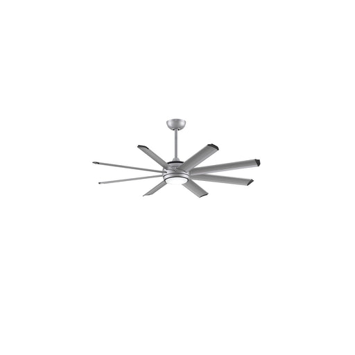 Fanimation Stellar Custom 56in 1-Light Ceiling Fan | Silver Aluminum and Opal Frosted Glass | Covered Patio & Living Room | Model FPD7997SLW-56SLW
