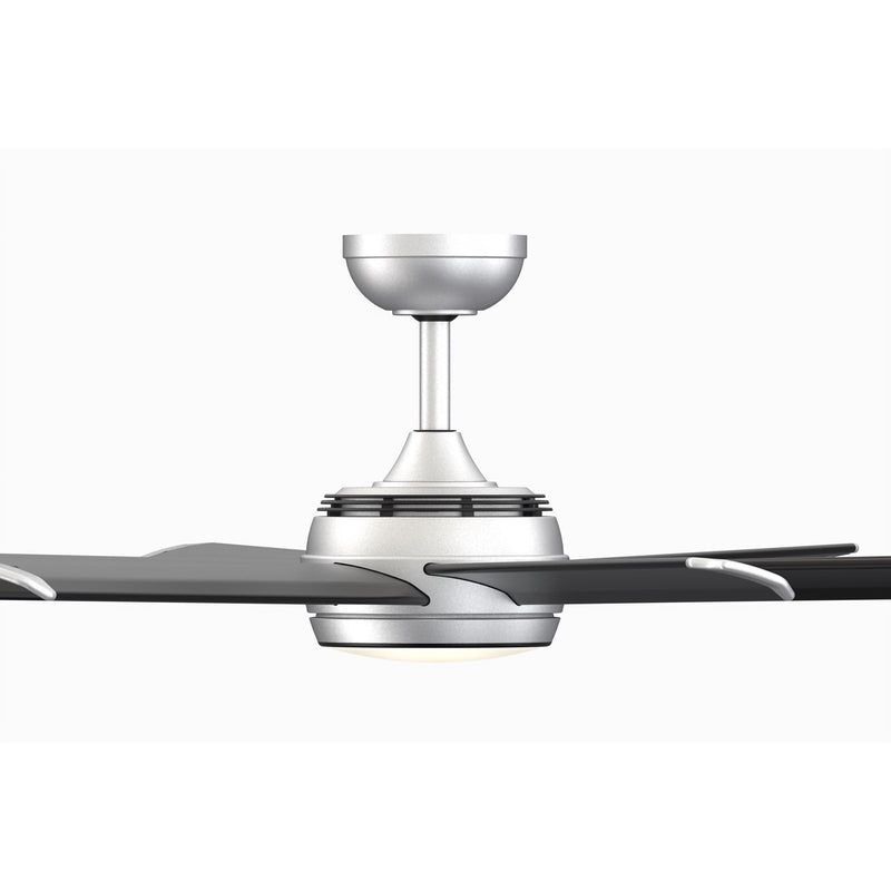 Fanimation Stellar Custom 64in 1-Light Ceiling Fan | Silver Aluminum and Opal Frosted Glass | Covered Patio & Living Room | Model FPD7997SLW-64BLW
