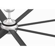 Fanimation Stellar Custom 64in 1-Light Ceiling Fan | Silver Aluminum and Opal Frosted Glass | Covered Patio & Living Room | Model FPD7997SLW-64BLW