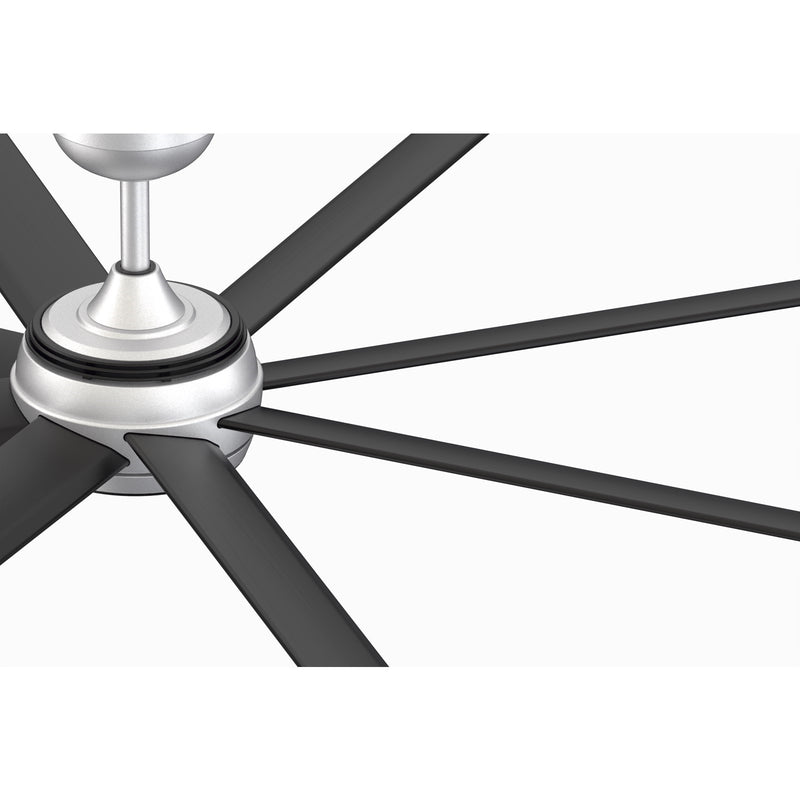 Fanimation Stellar Custom 64in 1-Light Ceiling Fan | Silver Aluminum and Opal Frosted Glass | Covered Patio & Living Room | Model FPD7997SLW-64BLW