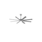 Fanimation Stellar Custom 64in 1-Light Ceiling Fan | Silver Aluminum and Opal Frosted Glass | Covered Patio & Living Room | Model FPD7997SLW-64SLW