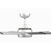 Fanimation Stellar Custom 64in 1-Light Ceiling Fan | Silver Aluminum and Opal Frosted Glass | Covered Patio & Living Room | Model FPD7997SLW-64SLW