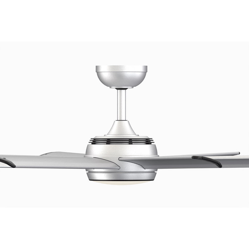 Fanimation Stellar Custom 64in 1-Light Ceiling Fan | Silver Aluminum and Opal Frosted Glass | Covered Patio & Living Room | Model FPD7997SLW-64SLW