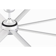 Fanimation Stellar Custom 64in 1-Light Ceiling Fan | Silver Aluminum and Opal Frosted Glass | Covered Patio & Living Room | Model FPD7997SLW-64SLW