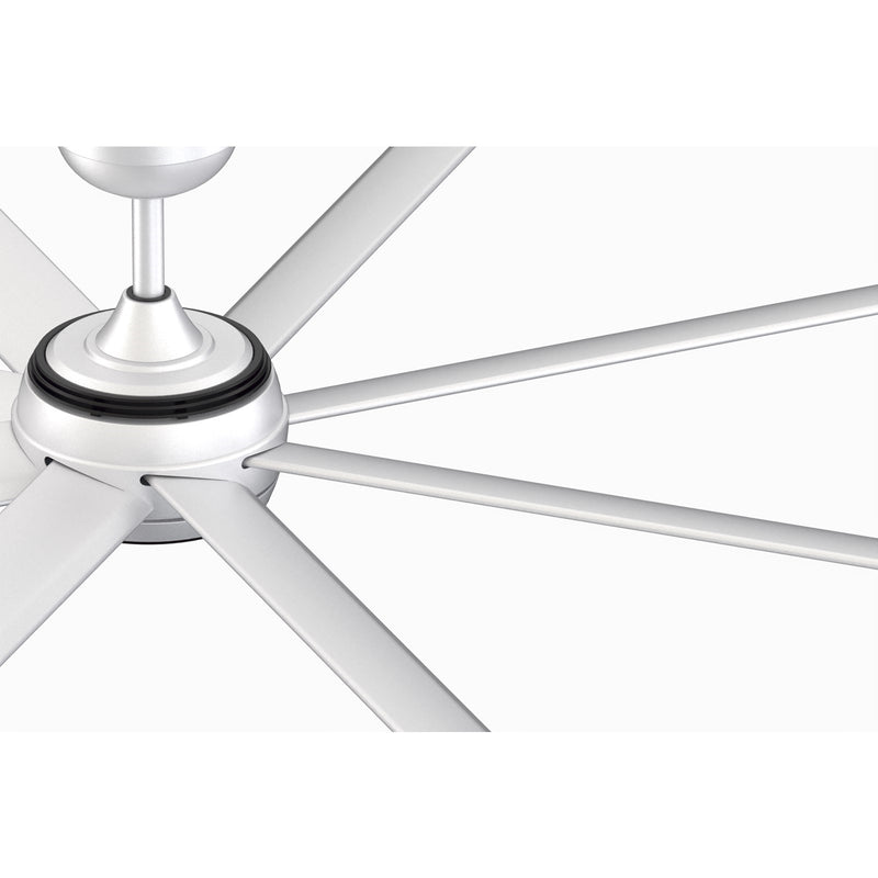 Fanimation Stellar Custom 64in 1-Light Ceiling Fan | Silver Aluminum and Opal Frosted Glass | Covered Patio & Living Room | Model FPD7997SLW-64SLW