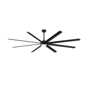 Fanimation Stellar Custom 96in 8-Blade Smart Ceiling Fan | Black Aluminum and Opal Frosted Glass | Indoor & Outdoor Wet | Model FPD7998BLW-96BLW