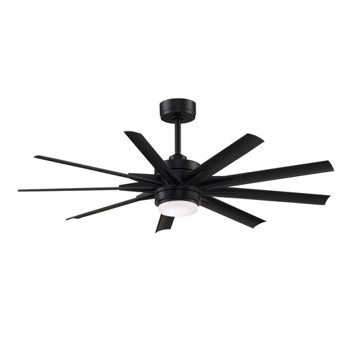 Fanimation Odyn Custom 56in 9-Light Ceiling Fan | Modern Black and Black Composite Blades | Indoor & Outdoor Wet Rated | Model FPD8152BLW-56BLW