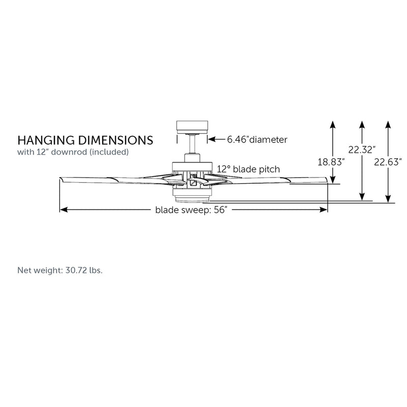 Fanimation Odyn Custom 56in 9-Light Ceiling Fan | Modern Black and Brushed Nickel Composite Blades | Indoor & Outdoor Wet | Model FPD8152BLW-56BNW