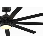 Fanimation Odyn Custom 64in 9-Light Ceiling Fan | Modern Black and Black Composite Blades | Indoor & Outdoor Wet Rated | Model FPD8152BLW-64BLW