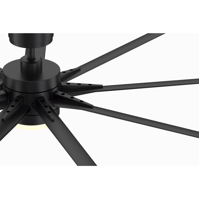 Fanimation Odyn Custom 64in 9-Light Ceiling Fan | Modern Black and Black Composite Blades | Indoor & Outdoor Wet Rated | Model FPD8152BLW-64BLW