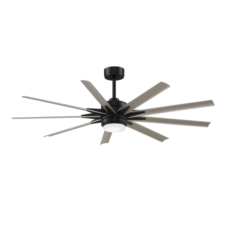 Fanimation Odyn Custom 64in 9-Light Ceiling Fan | Black and Brushed Nickel Composite | Covered Patio & Living Room | Model FPD8152BLW-64BNW