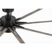 Fanimation Odyn Custom 64in 9-Light Ceiling Fan | Black and Weathered Wood Composite | Covered Patio & Living Room | Model FPD8152BLW-64WEW