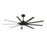 Fanimation Odyn Custom 72in 9-Light Ceiling Fan | Modern Black and Weathered Wood Blades | Covered Patio & Great Room | Model FPD8152BLW-72WEW