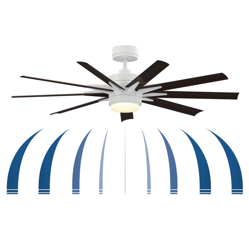 Fanimation Odyn Custom 56in 9-Light Smart Ceiling Fan | Modern Brushed Nickel and Weathered Wood Composite Blades | Indoor | Model FPD8152BNW-56WEW