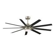 Fanimation Odyn Custom 64in 9-Light Smart Ceiling Fan | Modern Brushed Nickel and Black Composite Blades | Indoor & Outdoor | Model FPD8152BNW-64BLW