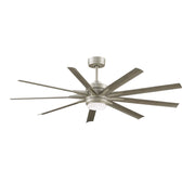 Fanimation Odyn Custom 64in 9-Light Ceiling Fan | Brushed Nickel and Weathered Wood Composite Blades | Covered Patio & Great | Model FPD8152BNW-64WEW