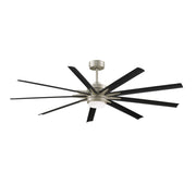 Fanimation Odyn Custom 72in 9-Light Ceiling Fan | Brushed Nickel and Black Composite Blades | Covered Patio & Great Room | Model FPD8152BNW-72BLW