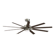 Fanimation Odyn Custom 72in 9-Light Ceiling Fan | Brushed Nickel and Dark Walnut Composite Blades | Covered Patio & Great | Model FPD8152BNW-72DWAW
