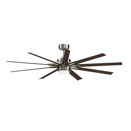 Fanimation Odyn Custom 72in 9-Light Ceiling Fan | Brushed Nickel and Dark Walnut Composite Blades | Covered Patio & Great | Model FPD8152BNW-72DWAW