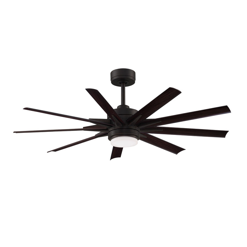Fanimation Odyn Custom 56in 1-Light Ceiling Fan | Dark Bronze and Dark Walnut Composite | Covered Patio & Bedroom | Model FPD8152DZW-56DWAW