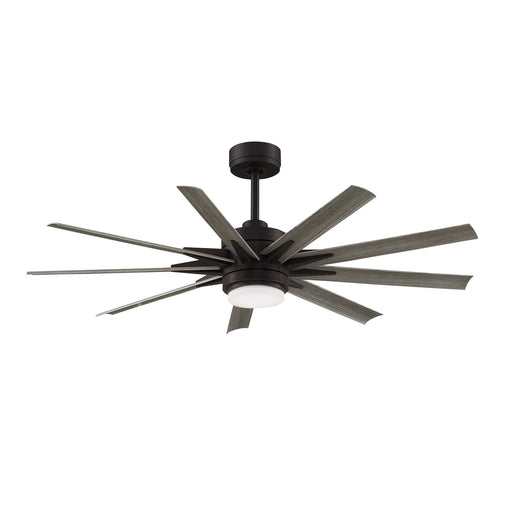 Fanimation Odyn Custom 56in 1-Light Ceiling Fan | Dark Bronze and Weathered Wood Composite | Covered Patio & Bedroom | Model FPD8152DZW-56WEW
