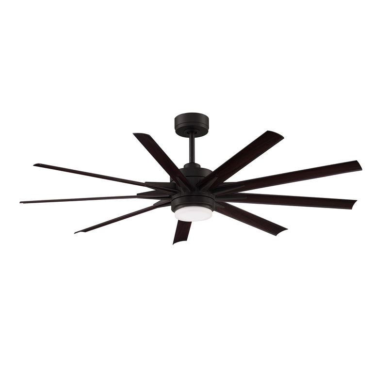 Fanimation Odyn Custom 64in 1-Light Ceiling Fan | Dark Bronze and Dark Walnut Composite | Covered Patio & Great Room | Model FPD8152DZW-64DWAW