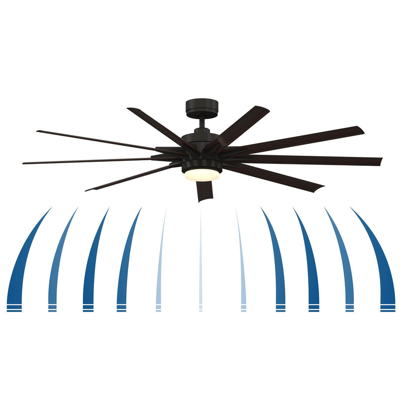 Fanimation Odyn Custom 72in 1-Light Ceiling Fan | Dark Bronze and Dark Walnut Composite | Indoor & Outdoor Wet Rated | Model FPD8152DZW-72DWAW