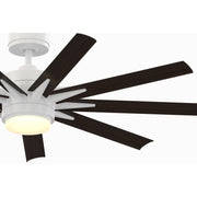 Fanimation Odyn Custom 56in 1-Light Ceiling Fan | Matte White and Dark Walnut Composite | Indoor & Outdoor Wet Rated | Model FPD8152MWW-56DWAW