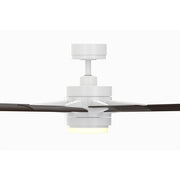 Fanimation Odyn Custom 56in 1-Light Ceiling Fan | Matte White and Dark Walnut Composite | Indoor & Outdoor Wet Rated | Model FPD8152MWW-56DWAW