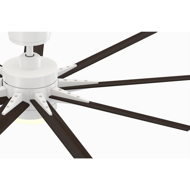 Fanimation Odyn Custom 56in 1-Light Ceiling Fan | Matte White and Dark Walnut Composite | Indoor & Outdoor Wet Rated | Model FPD8152MWW-56DWAW