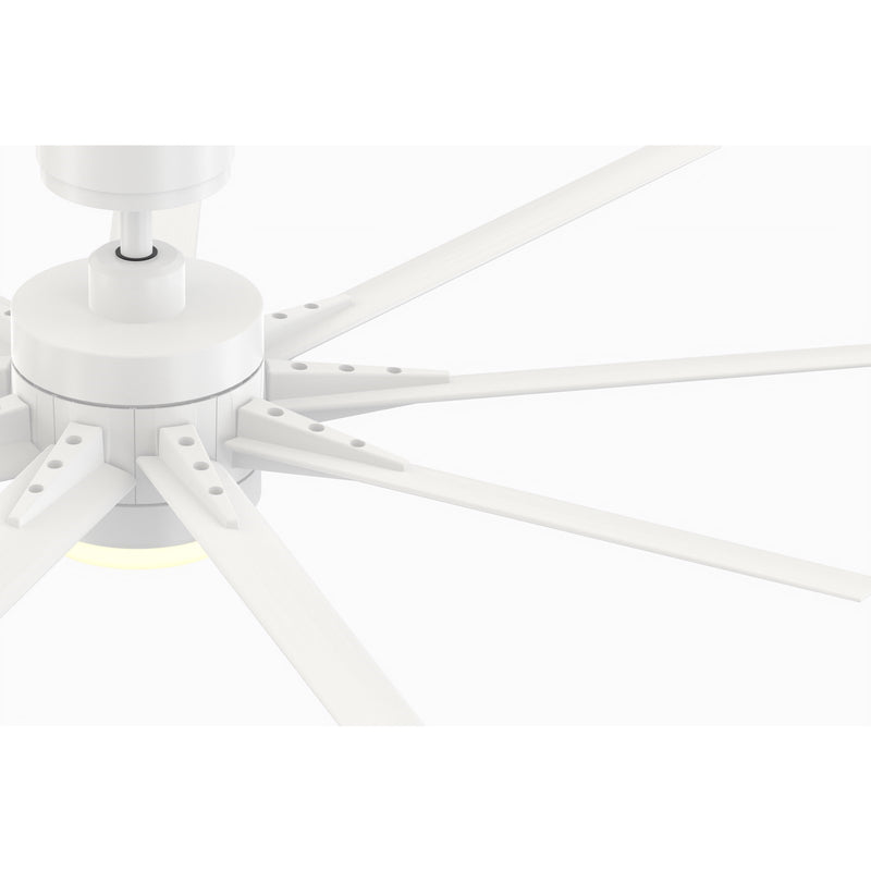 Fanimation Odyn Custom 56in 9-Light Smart Ceiling Fan | Matte White and Opal Frosted Glass | Indoor & Outdoor Wet Rated | Model FPD8152MWW-56MWW