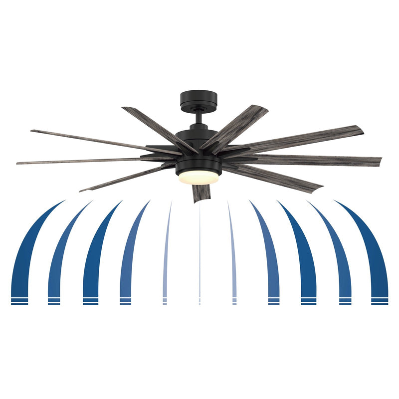 Fanimation Odyn Custom 64in 9-Light Smart Ceiling Fan | Matte White and Opal Frosted Glass | Indoor & Outdoor Wet Rated | Model FPD8152MWW-64MWW