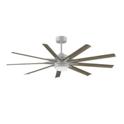 Fanimation Odyn Custom 64in 1-Light Ceiling Fan | Matte White and Weathered Wood Composite Blades | Indoor & Outdoor Wet | Model FPD8152MWW-64WEW