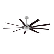 Fanimation Odyn Custom 72in 1-Light Ceiling Fan | Matte White and Dark Walnut Composite Blades | Indoor & Outdoor Wet Rated | Model FPD8152MWW-72DWAW