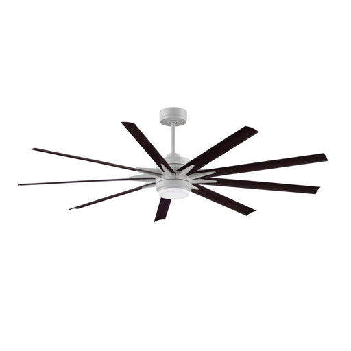 Fanimation Odyn Custom 72in 1-Light Ceiling Fan | Matte White and Dark Walnut Composite Blades | Indoor & Outdoor Wet Rated | Model FPD8152MWW-72DWAW