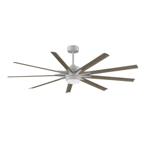 Fanimation Odyn Custom 72in 1-Light Ceiling Fan | Matte White and Weathered Wood Composite Blades | Indoor & Outdoor Wet | Model FPD8152MWW-72WEW