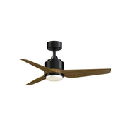 Fanimation TriAire Custom 44in 1-Light Ceiling Fan | Modern Black and Koa Composite Blades | Indoor & Outdoor Wet Rated | Model FPD8514BLW-44KW-LK