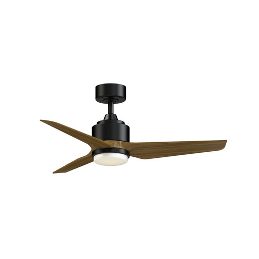 Fanimation TriAire Custom 44in 1-Light Ceiling Fan | Modern Black and Koa Composite Blades | Indoor & Outdoor Wet Rated | Model FPD8514BLW-44KW-LK