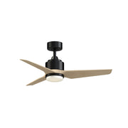 Fanimation TriAire Custom 44in 1-Light Ceiling Fan | Modern Black and Natural Composite Blades | Indoor & Outdoor Wet | Model FPD8514BLW-44NW-LK